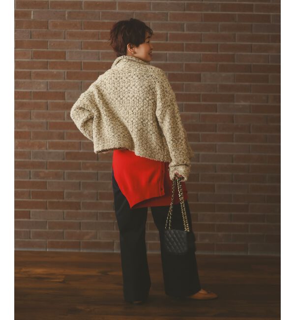  「《手洗い可能》TORRAZZO DONNAツイードニットPコート」|ピーコート|