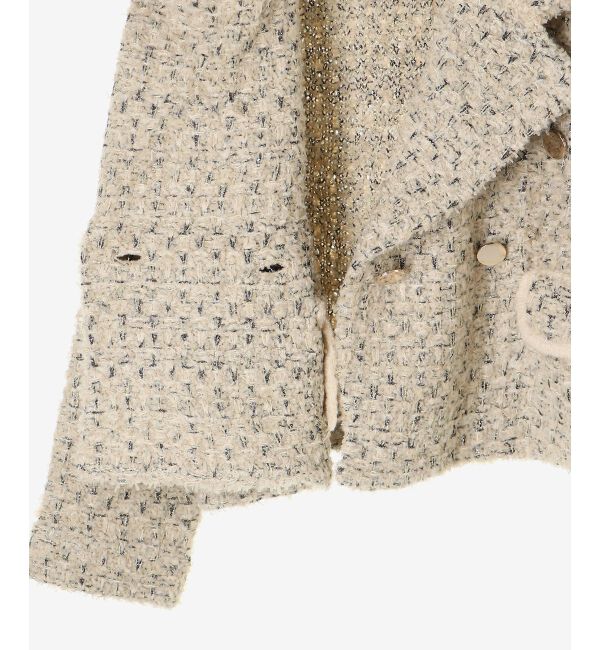  「《手洗い可能》TORRAZZO DONNAツイードニットPコート」|ピーコート|