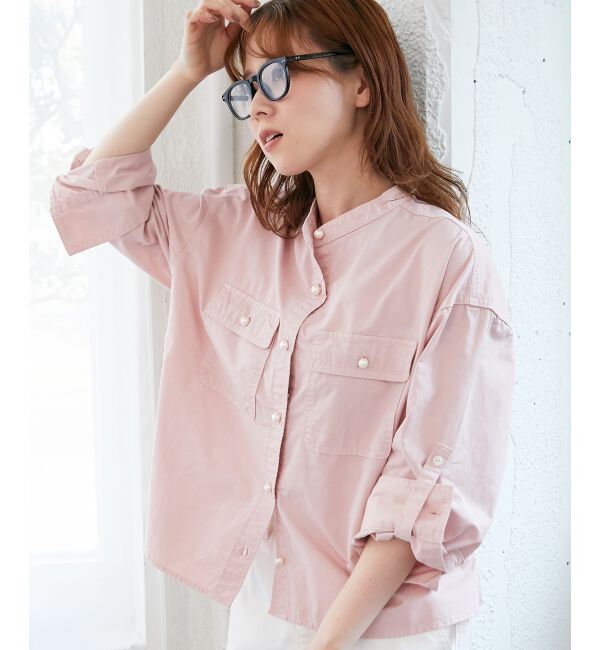  「スタンドネックパールボタンシャツ」|シャツ・ブラウス|
