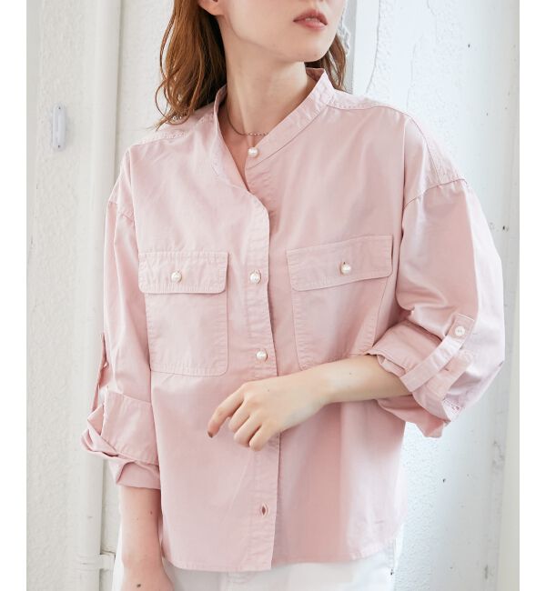  「スタンドネックパールボタンシャツ」|シャツ・ブラウス|