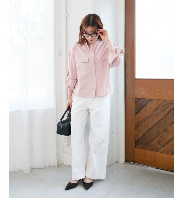  「スタンドネックパールボタンシャツ」|シャツ・ブラウス|