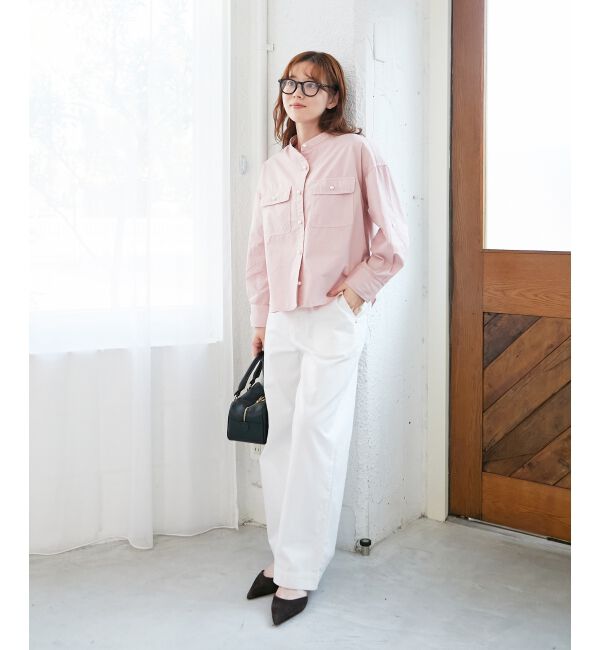  「スタンドネックパールボタンシャツ」|シャツ・ブラウス|