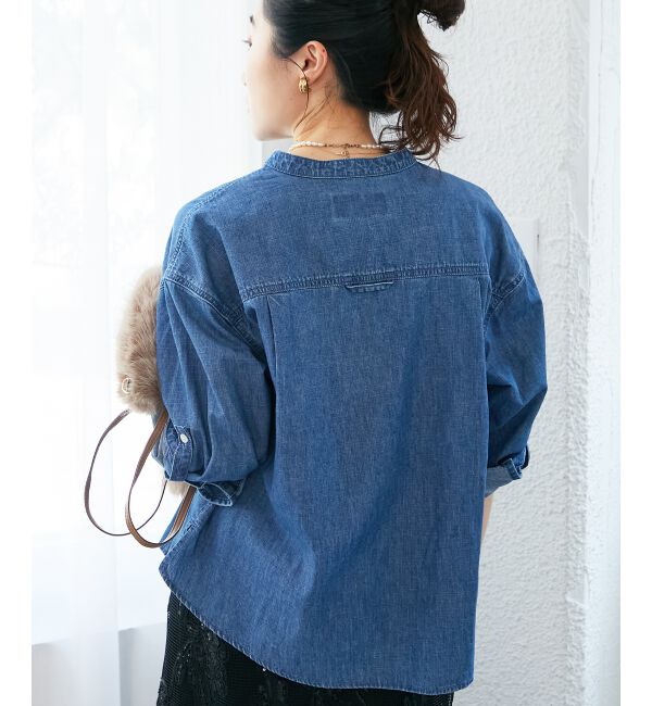  「スタンドネックパールボタンシャツ」|シャツ・ブラウス|