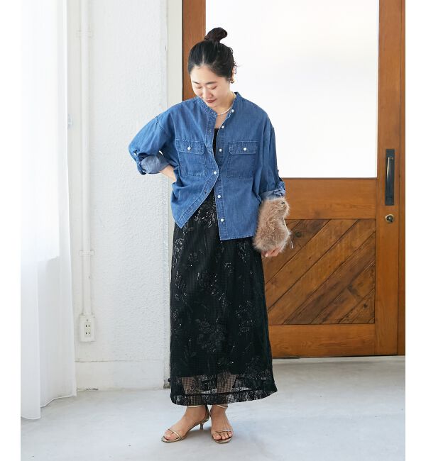  「スタンドネックパールボタンシャツ」|シャツ・ブラウス|