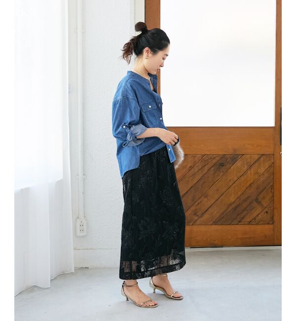  「スタンドネックパールボタンシャツ」|シャツ・ブラウス|