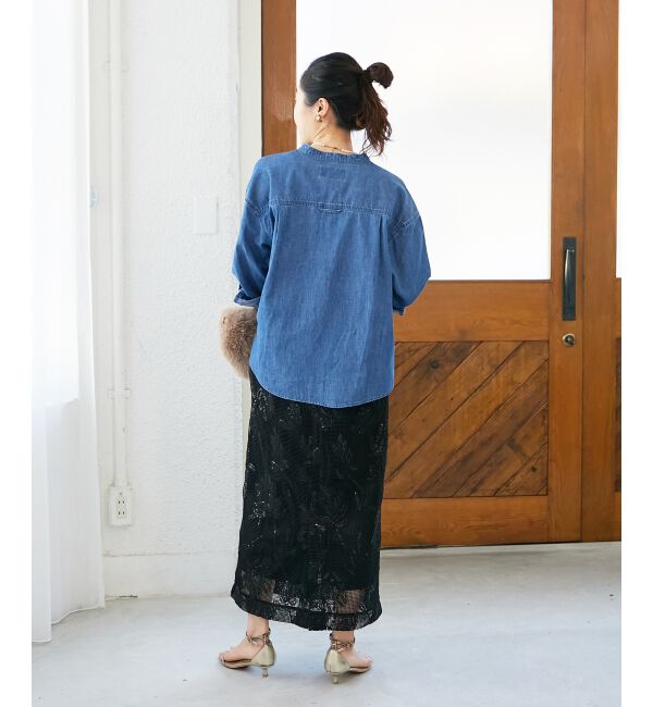  「スタンドネックパールボタンシャツ」|シャツ・ブラウス|