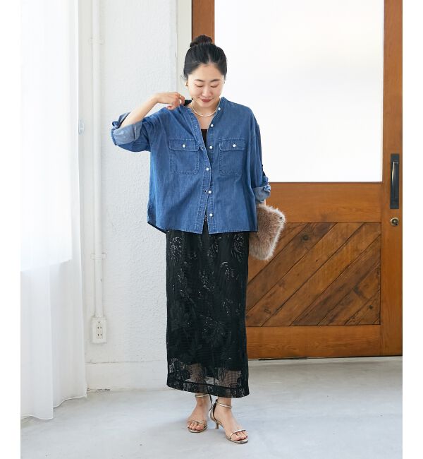  「スタンドネックパールボタンシャツ」|シャツ・ブラウス|