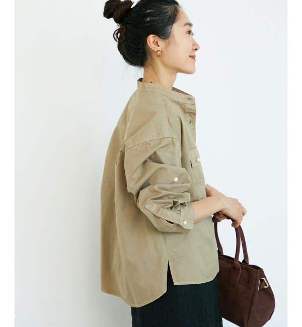  「スタンドネックパールボタンシャツ」|シャツ・ブラウス|