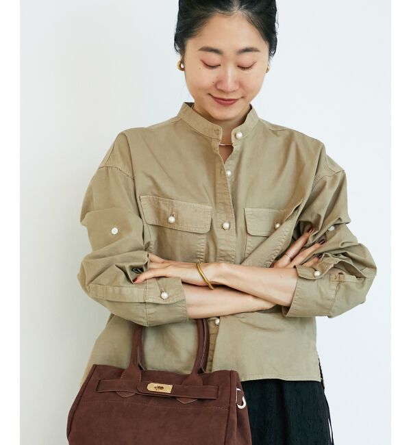  「スタンドネックパールボタンシャツ」|シャツ・ブラウス|