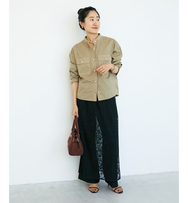  「スタンドネックパールボタンシャツ」|シャツ・ブラウス|