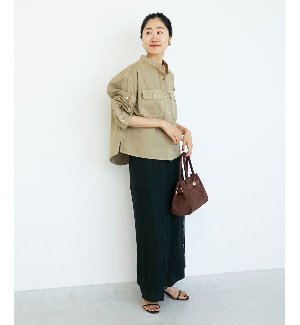  「スタンドネックパールボタンシャツ」|シャツ・ブラウス|