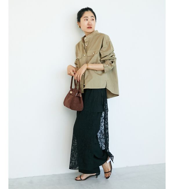  「スタンドネックパールボタンシャツ」|シャツ・ブラウス|