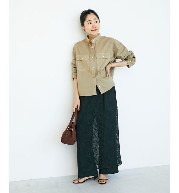  「スタンドネックパールボタンシャツ」|シャツ・ブラウス|