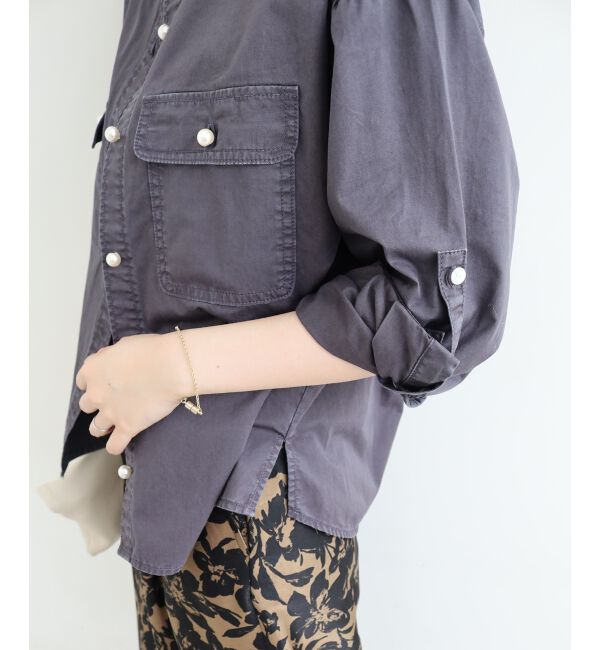  「スタンドネックパールボタンシャツ」|シャツ・ブラウス|