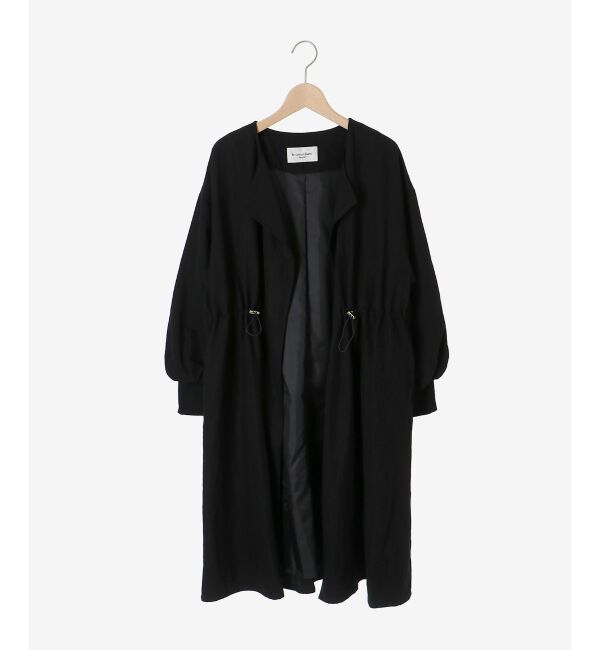  「ドロストノーカラーロングコート」|ノーカラーコート|