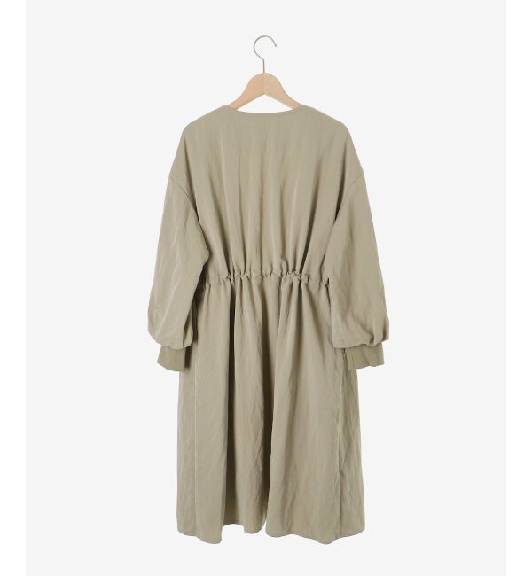  「ドロストノーカラーロングコート」|ノーカラーコート|