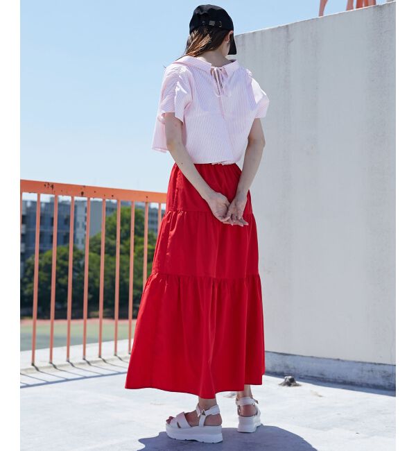 MAJESTICLEGON「パールボタンクロップドシャツ」|シャツ・ブラウス|