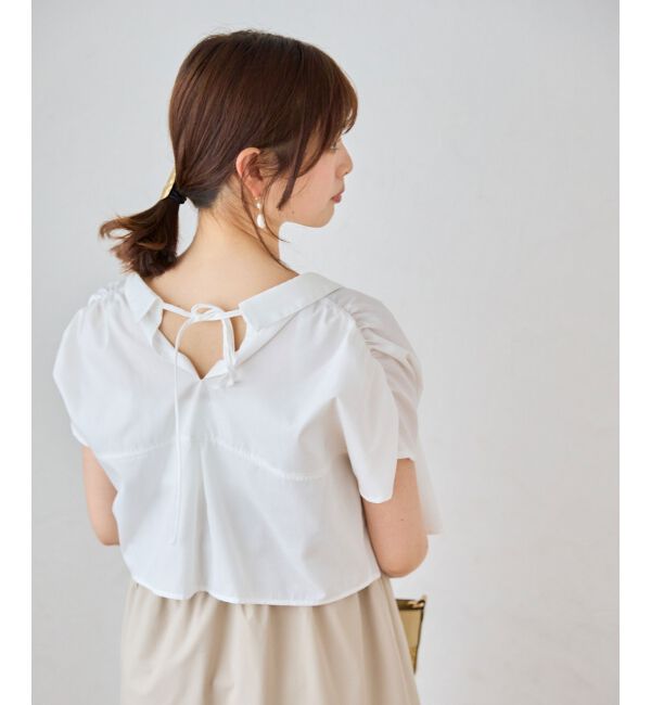 MAJESTICLEGON「パールボタンクロップドシャツ」|シャツ・ブラウス|