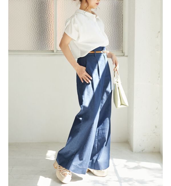 MAJESTICLEGON「パールボタンクロップドシャツ」|シャツ・ブラウス|