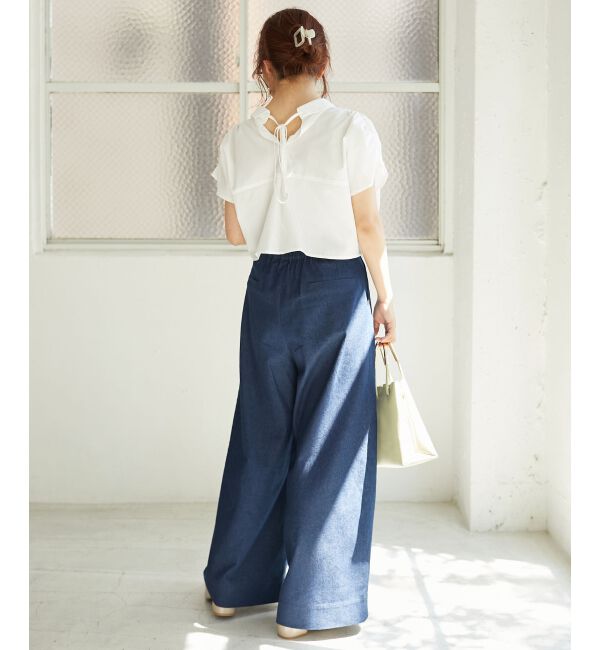 MAJESTICLEGON「パールボタンクロップドシャツ」|シャツ・ブラウス|