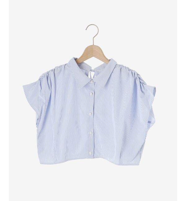 MAJESTICLEGON「パールボタンクロップドシャツ」|シャツ・ブラウス|