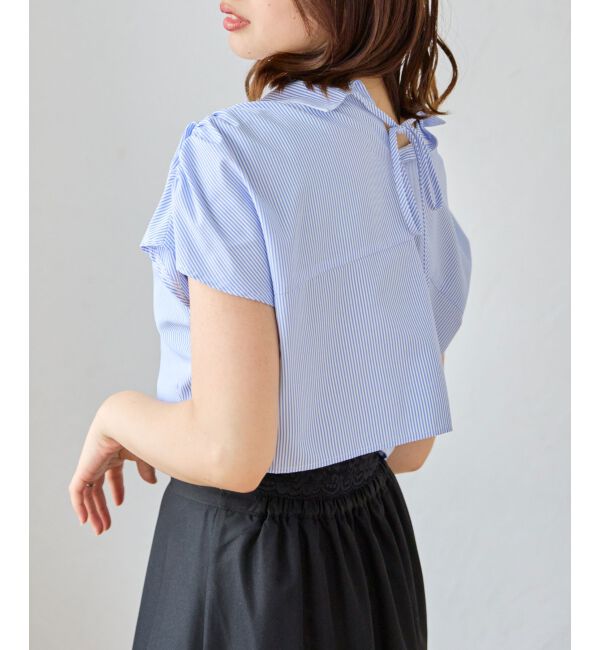 MAJESTICLEGON「パールボタンクロップドシャツ」|シャツ・ブラウス|