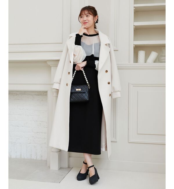 MAJESTICLEGON「バックデザインチェスターコート」|チェスターコート|アイボリー