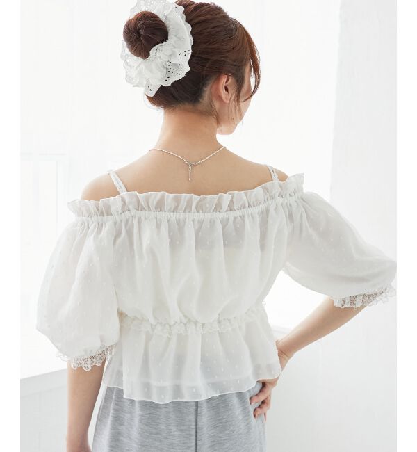  「フロントリボンオフショルブラウス」|シャツ・ブラウス|
