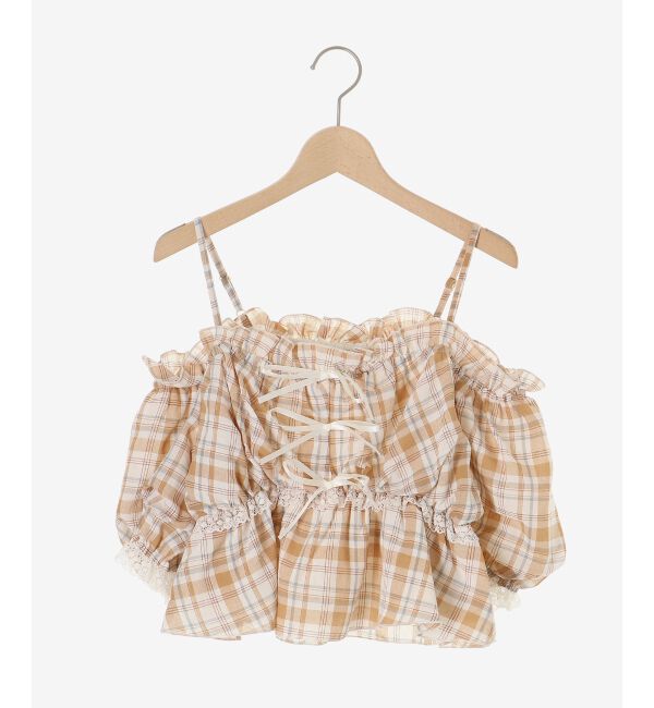  「フロントリボンオフショルブラウス」|シャツ・ブラウス|