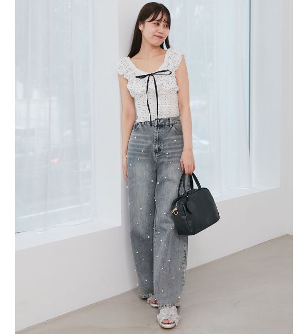  「バイカラープチフリルブラウス」|シャツ・ブラウス|