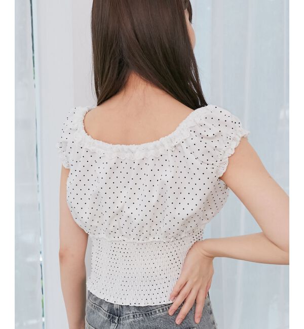  「バイカラープチフリルブラウス」|シャツ・ブラウス|