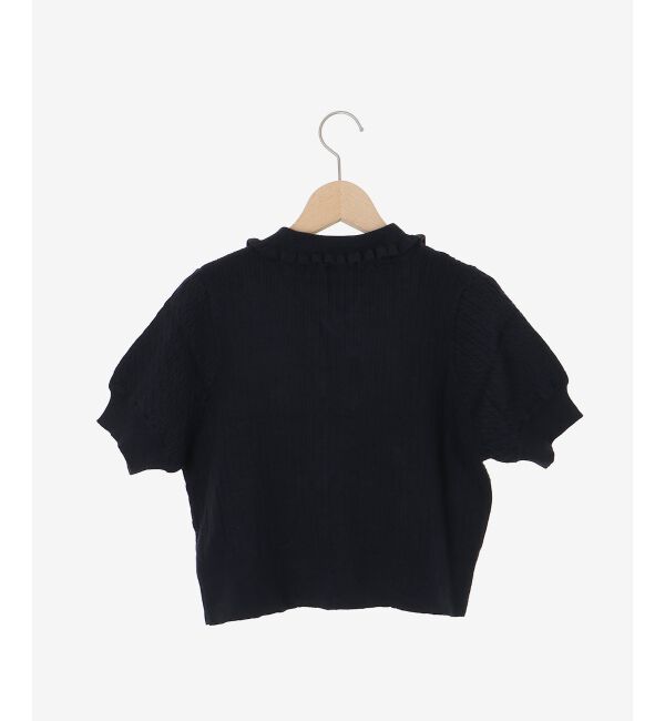  「ミニケーブルフリルニットカーデ」|カーディガン|