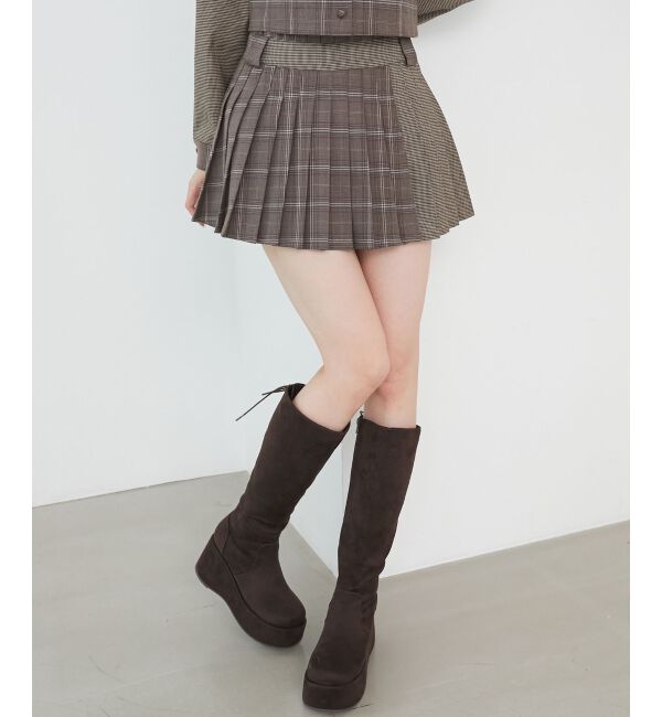  「&infin;スイッチングパターンプリーツスカパン」|スカート|ブラウン柄