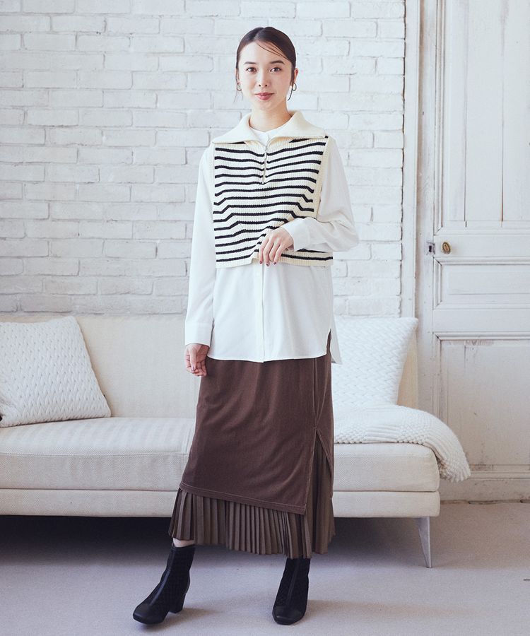 earth music&ecology「SET　Zipニットベスト+ブラウス」|ベスト・ジレ|