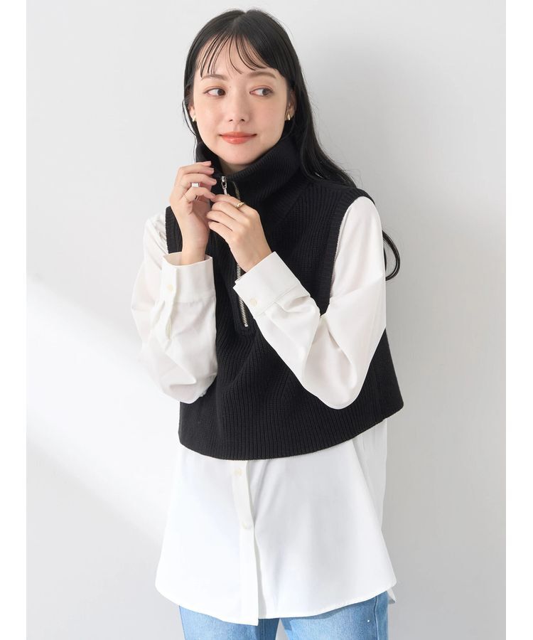 earth music&ecology「SET　Zipニットベスト+ブラウス」|ベスト・ジレ|