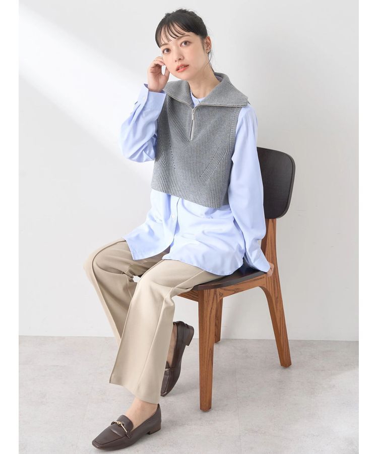 earth music&ecology「SET　Zipニットベスト+ブラウス」|ベスト・ジレ|