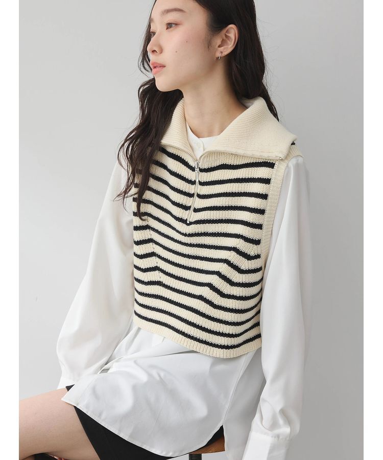 earth music&ecology「SET　Zipニットベスト+ブラウス」|ベスト・ジレ|