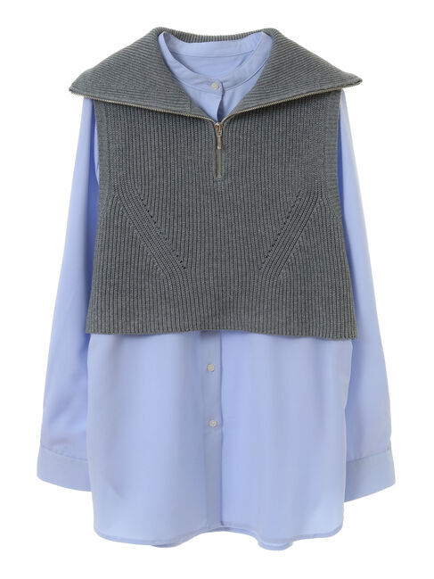 earth music&ecology「SET　Zipニットベスト+ブラウス」|ベスト・ジレ|