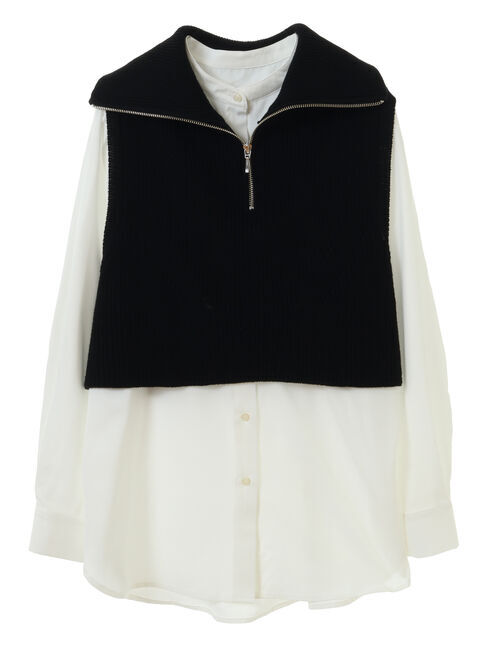 earth music&ecology「SET　Zipニットベスト+ブラウス」|ベスト・ジレ|