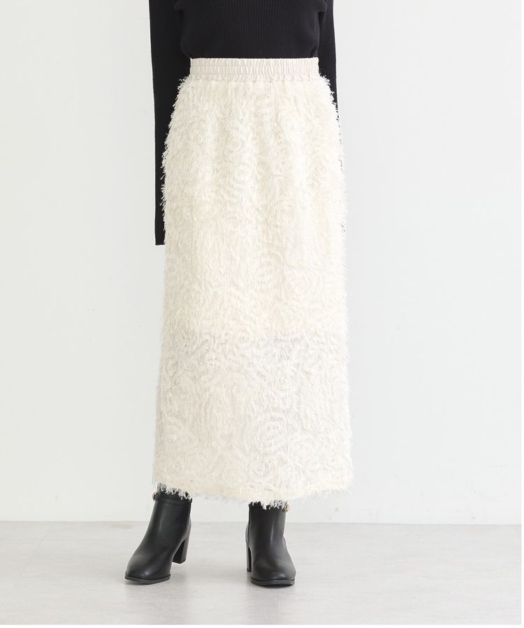 earth music&ecology「フラワーチュールナロースカート」|タイト|