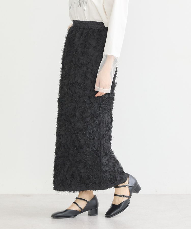 earth music&ecology「フラワーチュールナロースカート」|タイト|