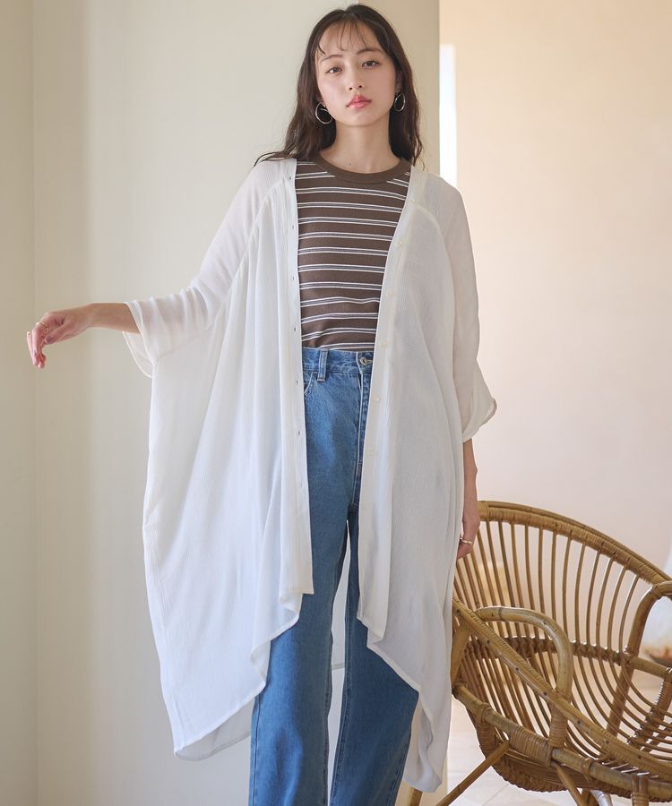 earth music&ecology「レーヨンビッグシャツチュニック」|チュニック|Off White