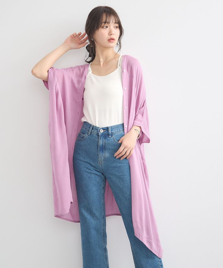 earth music&ecology「レーヨンビッグシャツチュニック」|チュニック|