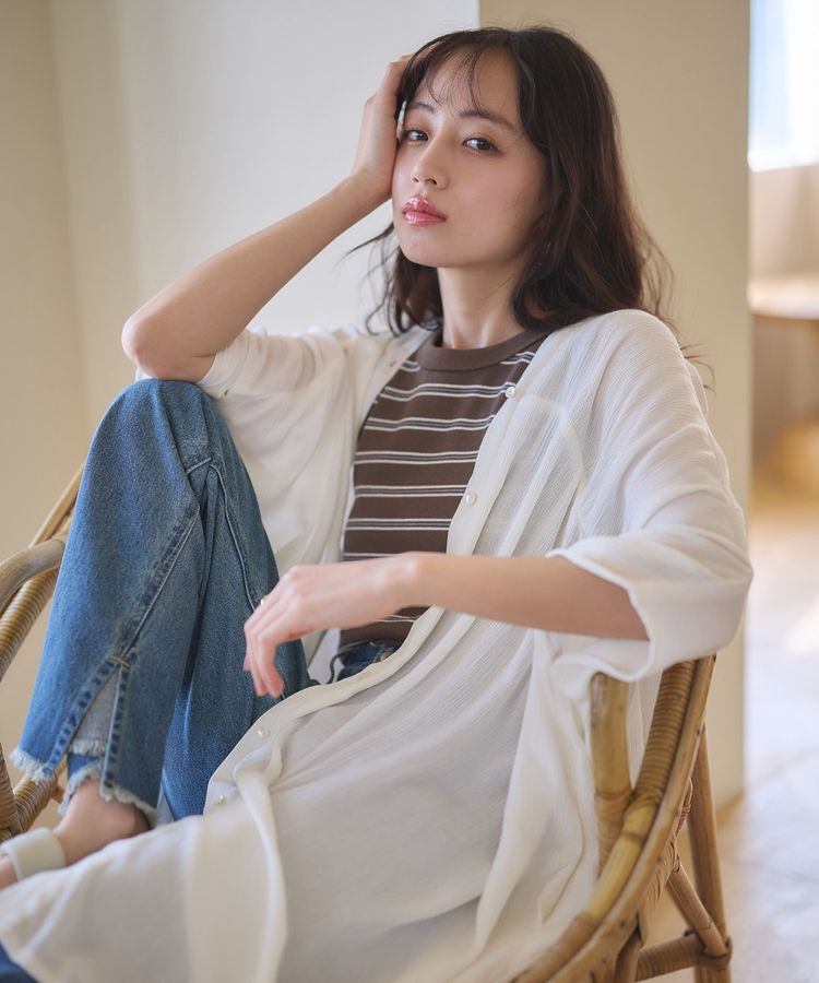 earth music&ecology「レーヨンビッグシャツチュニック」|チュニック|