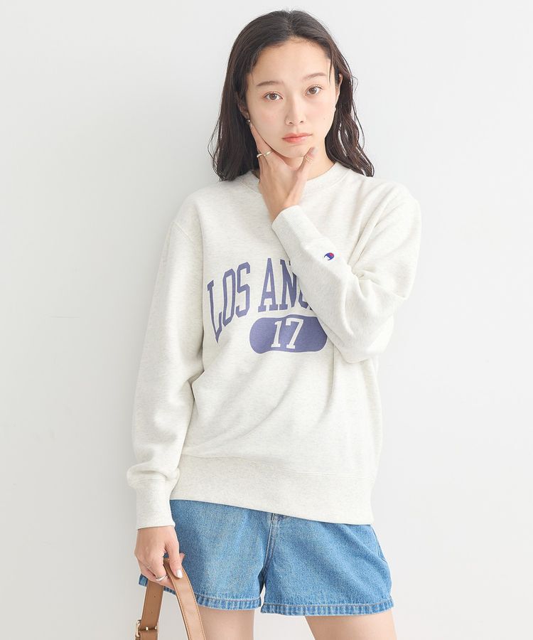 earth music&ecology「チャンピオン　emaeプリント裏毛プルオーバー」|スウェット・ジャージ|