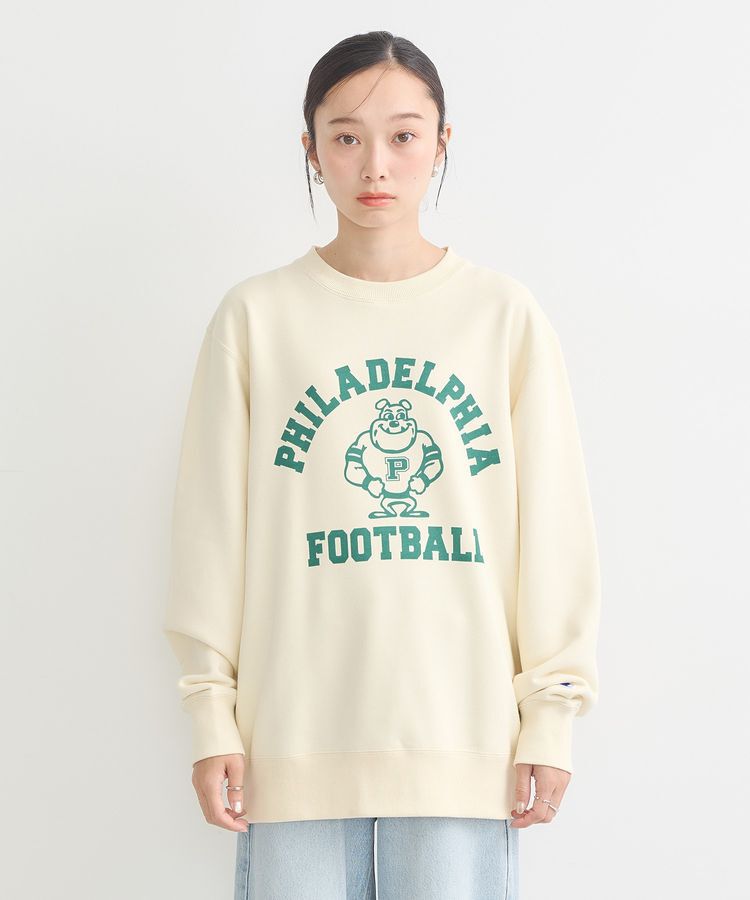 earth music&ecology「チャンピオン　emaeプリント裏毛プルオーバー」|スウェット・ジャージ|