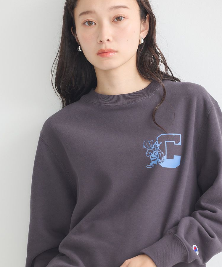 earth music&ecology「チャンピオン　emaeプリント裏毛プルオーバー」|スウェット・ジャージ|Charcoal Gray