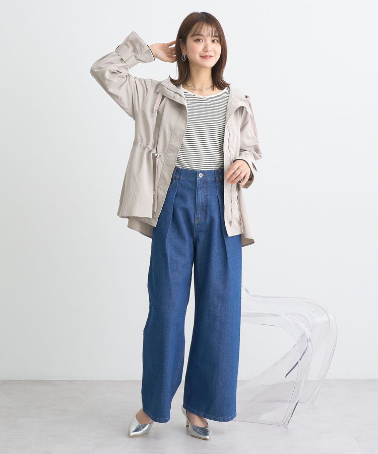 earth music&ecology「ドロストペプラムマウンテンパーカー」|ブルゾン・スタジャン|