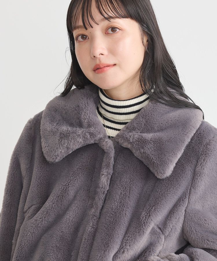 earth music&ecology「ファーショートコート」|ブルゾン・スタジャン|