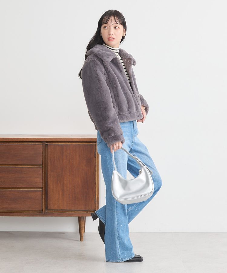 earth music&ecology「ファーショートコート」|ブルゾン・スタジャン|